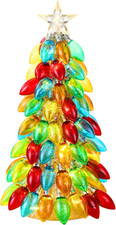 Vintage 18" C9 Bombilla Árbol de Navidad con Luces LED, Temporizador y Topper de Estrellas