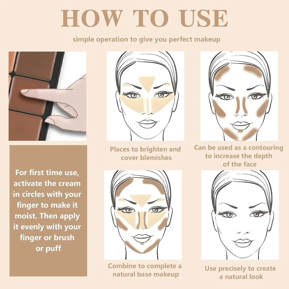12 Colors Cream Concealer Foundation Palette, Long-Wearing Smudge Proof Blendabl - Image 3 of 4