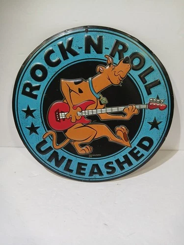 Vintage Raised 3D Scooby-doo Metal Tin Wall Sign  8 In Guitar Rock & Roll