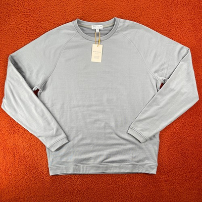 #ad PETER MILLAR Mens MEDIUM Gale Gray Beaumont Performance Crew $145 $89.95