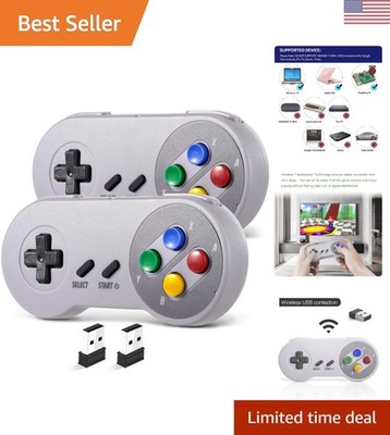 Extended Battery Life Wireless USB Controllers for SNES & Windows - 2 Pack