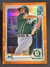 2020 Bowman Chrome ORANGE REFRACTOR PROSPECT ROOKIE Austin Beck 06/25