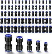 100 Pcs Quick Connect Air Hose Fittings, 5 Sizes Air Line Push to Connect Fit...