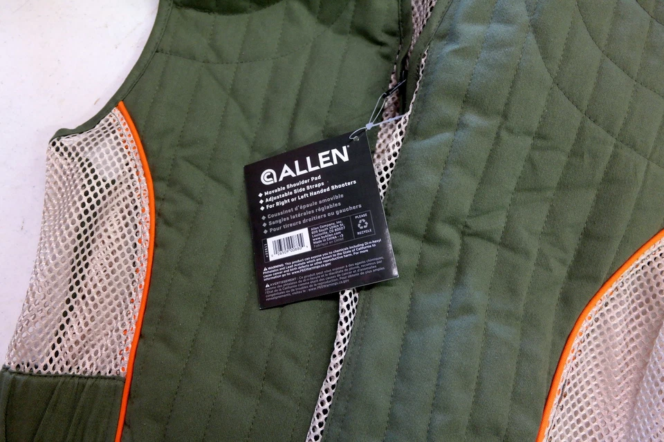 Allen Company Ace Range Shooting Zip Mesh Green Shooting Vest Men’s Size M/L - Image 3 of 4