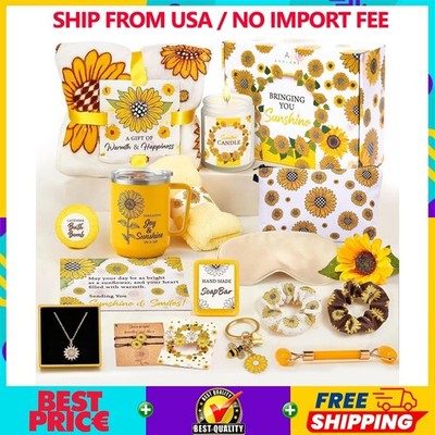 Andlane Sunflower Gift Basket for Women 18pcs Birthday Get Well Friendship Set