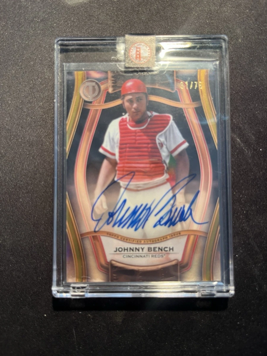 Topps Johnny Bench Cincinnati Reds Baseball Autographed Sports