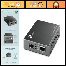Gigabit SFP to RJ45 Fiber Media Converter  Fiber to Ethernet  Plug  Play, Dur