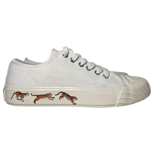 Kenzo School Low Top Trainers Shoes Women’s Size 6.5 White Cream Sneakers