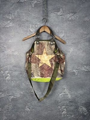 George Gina & Lucy Multicolor Star Satchel Zip Bag w/ Detachable Strap