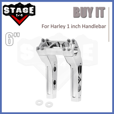 Upright | Pullback 6'' 8'' Risers Clamp For Harley Dyna Electra Glide Sportster XL