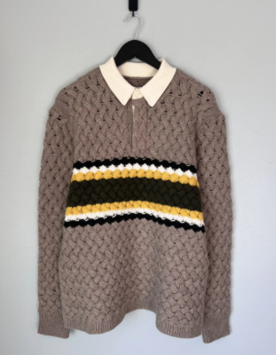 Aime Leon Dore Basketweave Knit Rugby FW24 Linen Size Medium | eBay