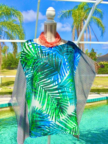 INC Black,Blue,Orange DRAMATIC Tropical/Beaded Xlite SUMMER Tunic XL WORN TWICE - Picture 8 of 24