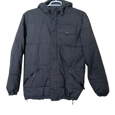 Billabong Design Works Charcoal Poly/Rayon Hooded Jacket Stylish Lining Men  s M