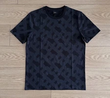 BOSS by Hugo Boss T-shirt XXL Size Printed Monogram Pattern Black Cotton