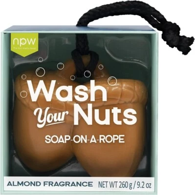 Hello Handsome Wash Your Nuts Soap on a Rope Almond Fragrance