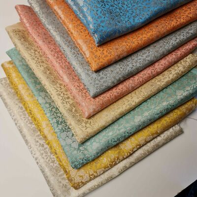 Brokat Stoff Jacquard Blumen Material Gold Metallic Paisley Stoff 44'' Meterware