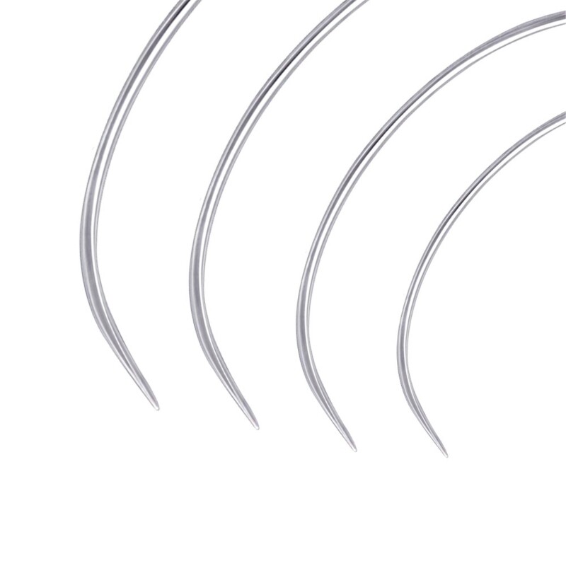 50 Pieces Curved Leather Needle Weaving Needle Hand Sewing Needle for