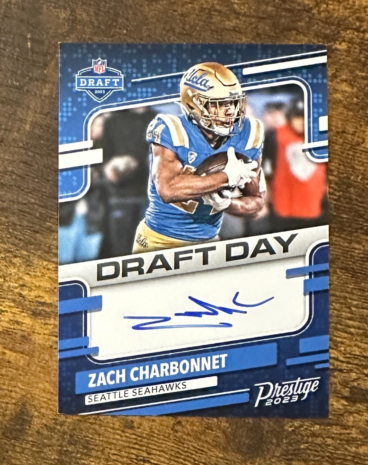 2023 Prestige Draft Day Signatures #14 Zach Charbonnet RC Auto #X12445