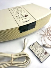 BOSE Wave AWR1-1W FM/AM  Radio White FOR PARTS OR REPAIR ONLY. Powers On, Static