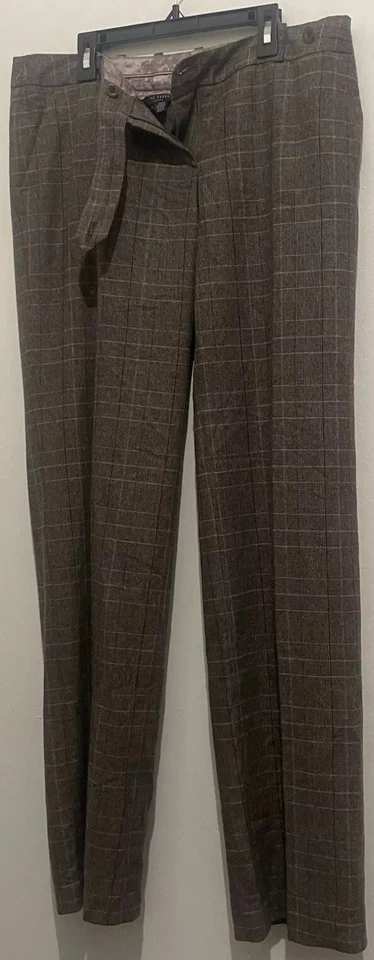Ted Baker  Women’s London Wool Blend Plaid Trousers Pants Ted Size 4/ US (8-10) - Image 2 of 4