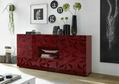 Credenza Moderna HOMCOM Con 4 Ante - Mobile Salotto Bianco E Oro