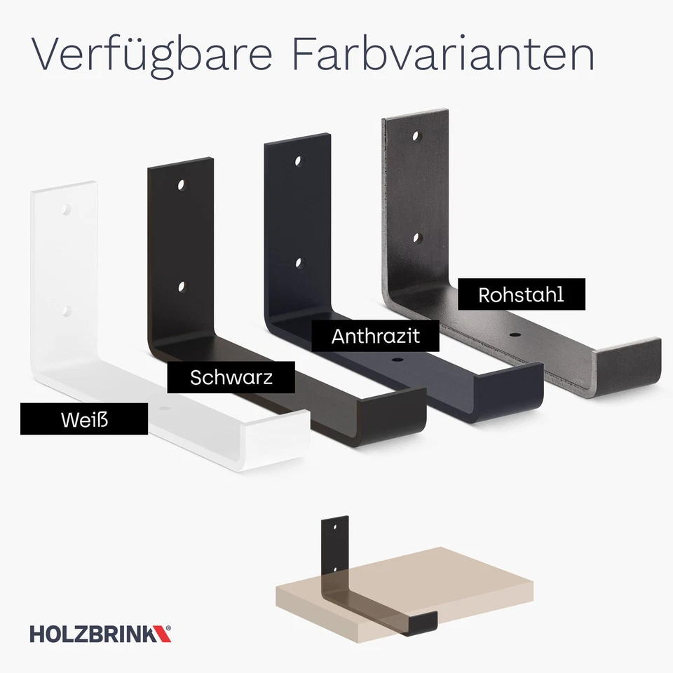 Holzbrink Staffa per Scaffale Staffa per Mensola Industriestahl - Immagine 2 di 4