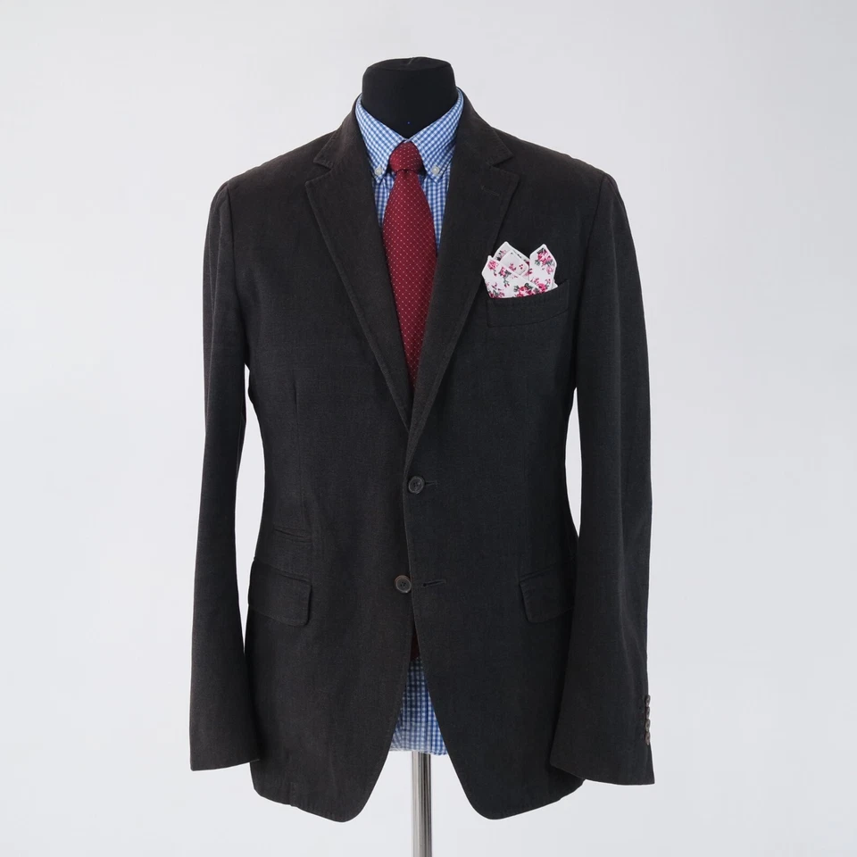 Abrigo Deportivo Para Hombres MASSIMO DUTTI 42R Talla EE. UU. Marrón Oscuro Algodón Blazer Chaqueta de Verano Foto 3 de 4