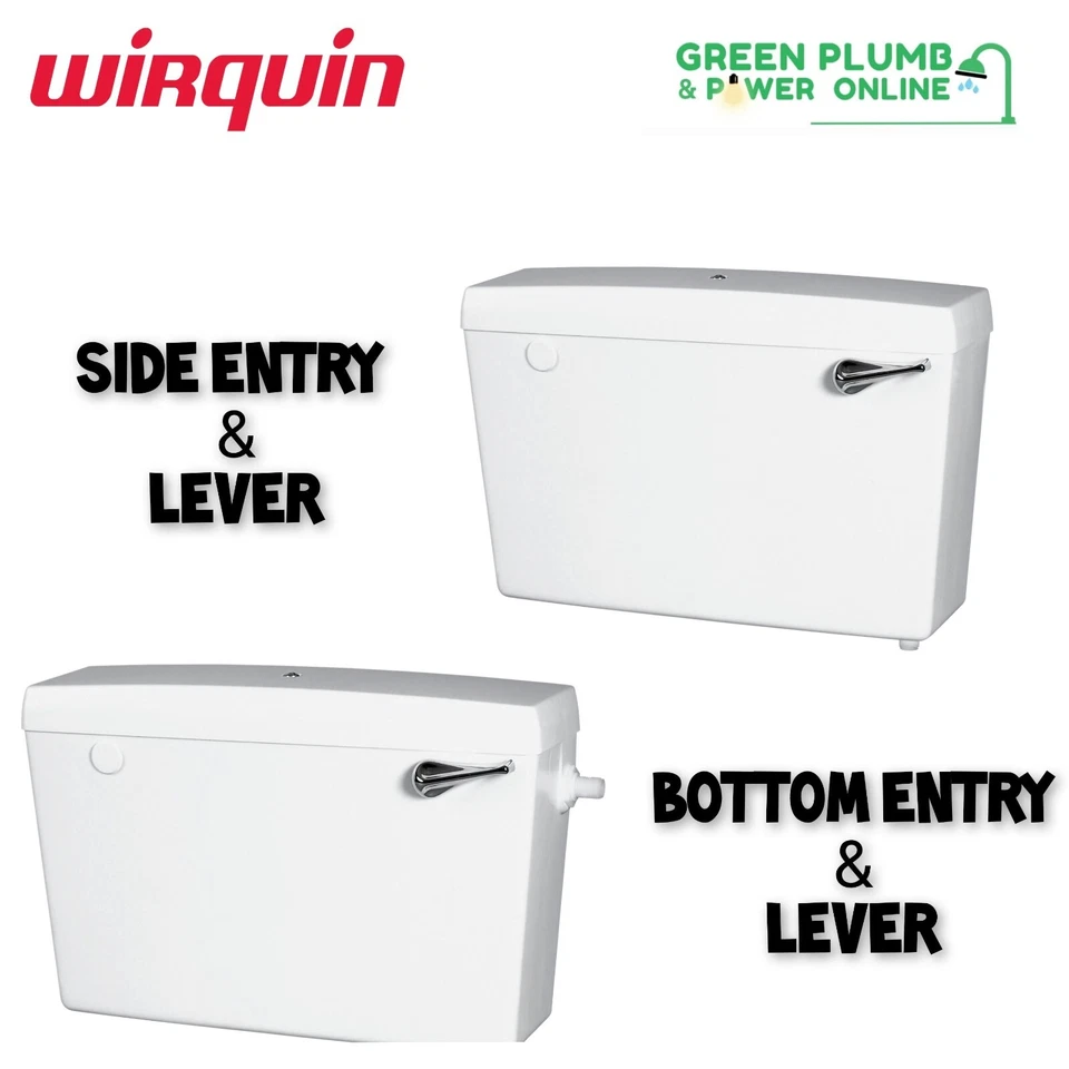 WIRQUIN Macdee CFE41WH Side Entry Low Level Cistern CFE51WH Bottom Entry Cistern & Lever