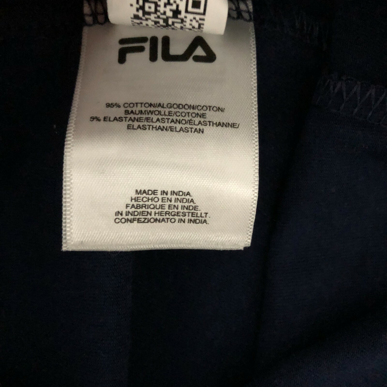 Pantaloncini bici donna Fila pull on elastico in vita logo elasticizzato blu navy taglia XS