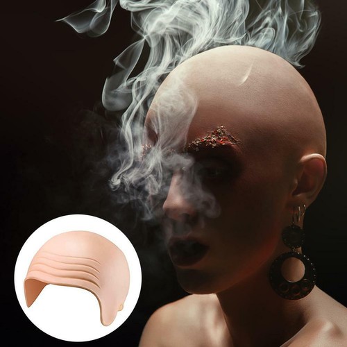 Latex Bald Cap Thick Bald Cosplay Hat Fancy Dress Makeup Costume Halloween Party - Picture 6 of 9