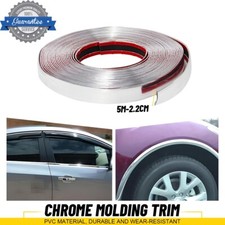 5M*2.2CM Chrome Trim Molding Body Side Strip For Car Bumper Door Window Guard