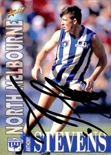 Signed 1996 North Melbourne Kangaroos AFL Premiers Select Card - Anthony Stevens