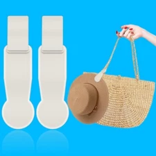 White 2 PCS Magnetic Hat Clip Silicone Duckbill Hat Clip for Women Baseball Hats