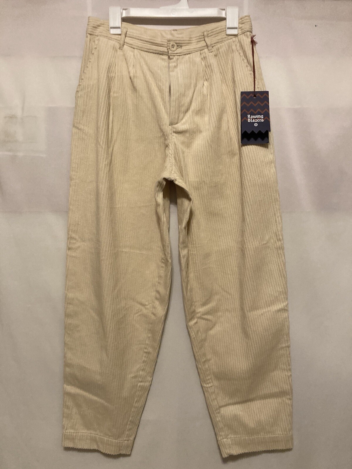 FILA Blazer da canottaggio nuovo velluto a coste panna gamba dritta pantaloni alla caviglia donna