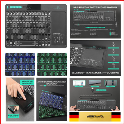 Rii Bluetooth Tastatur mit touchpad(Bluetooth 5.0 + 2.4G Wireless