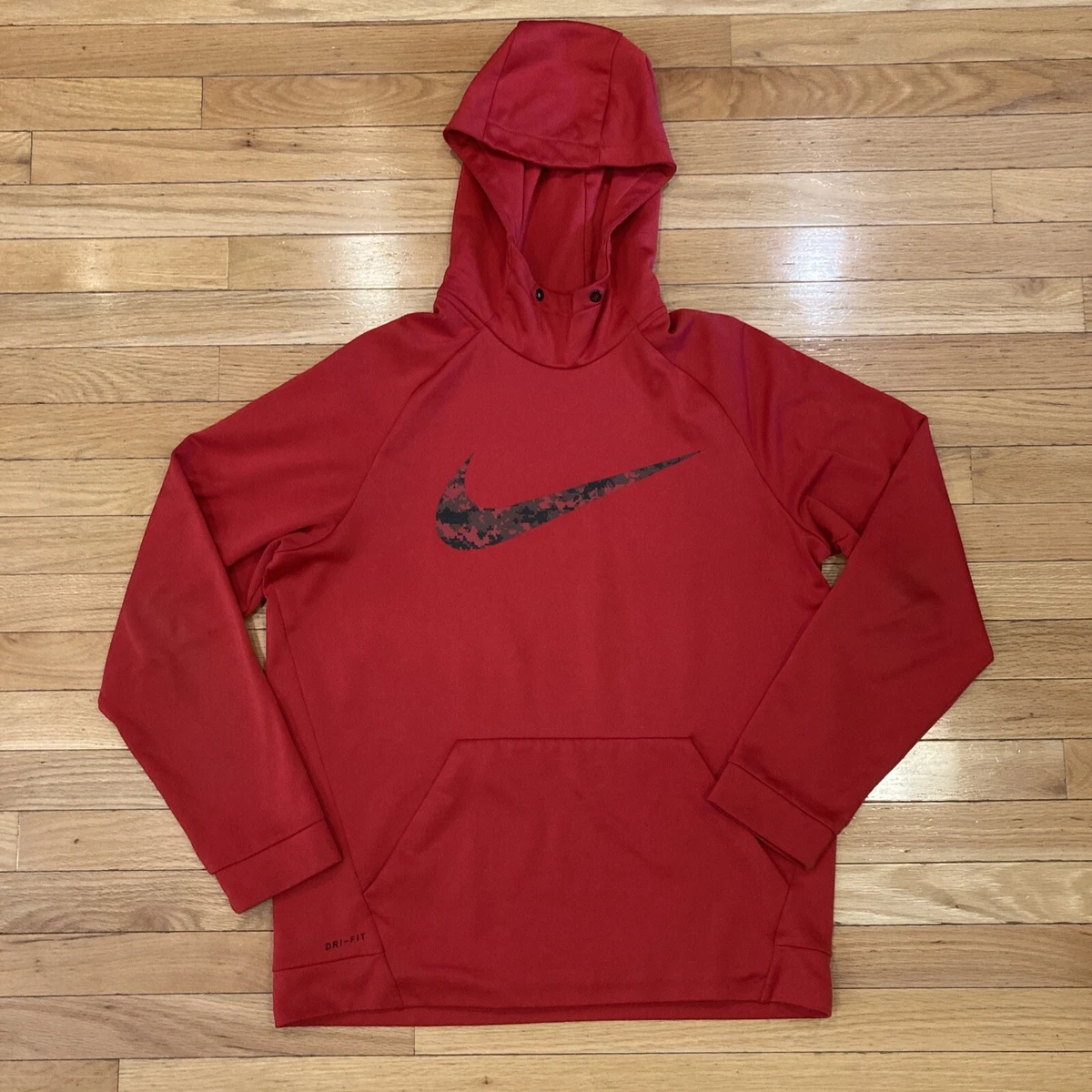 Red nike dri fit hoodie 2025