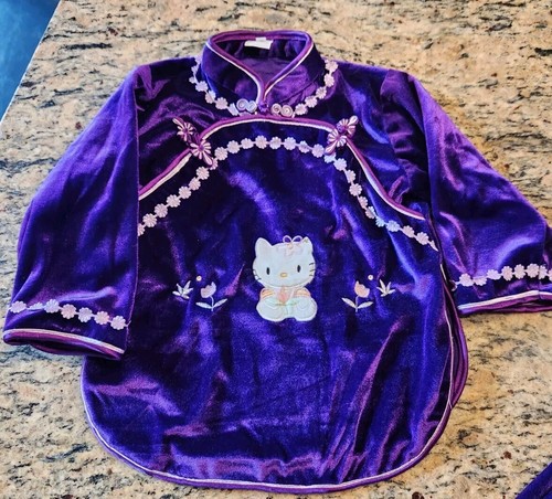 Hello Kitty Purple Velour Pajama Set Youth Girls Size 6 - Picture 2 of 12