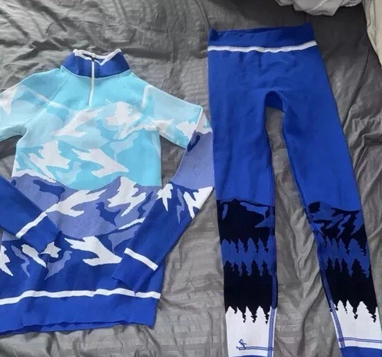 Ladies Size XS Sweaty Betty Thermals Base Layer Set Top And Leggings bnwot