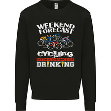 Weekend Forecast Radfahrer lustiges Herren Sweatshirt Pullover