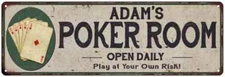 Adam's Poker Room Personalized Metal Sign Game Decor 106180048005