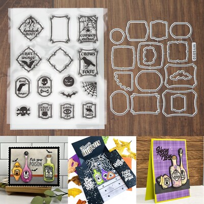 Powerful Potions Labels & Halloween Icons Cutting Dies & Stamps Set   Poison +