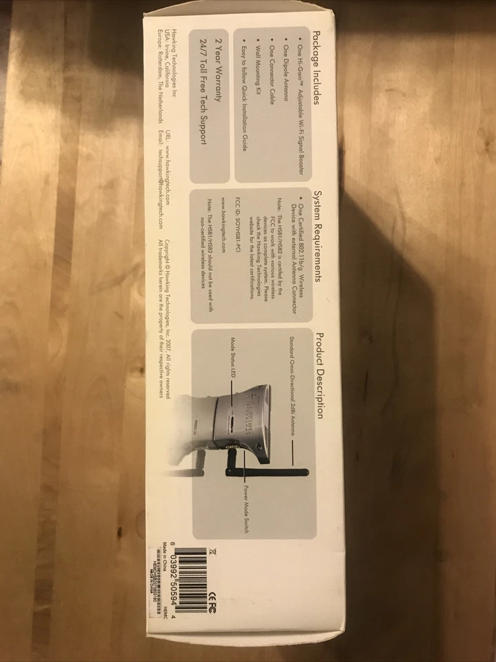 Hawking Technology HSB2 HiGain Signal Booster / WiFi Signal Booster ,NEW - Image 3 of 4