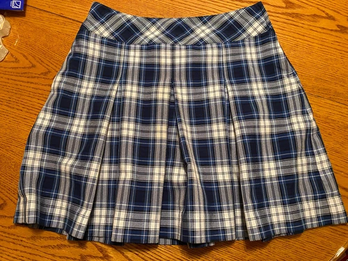 Parker Skirt School Uniform Blue White Plaid Pleated Size 11 Mean Girl