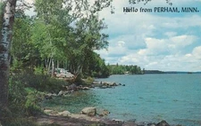 Hello from Perham MN, Minnesota - Camping Lakeside - Greetings - pm 1970