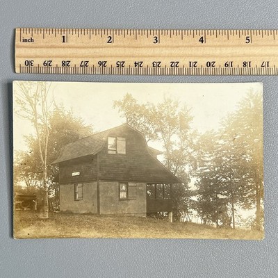 Vtg 1910s Camp Gleaner DeRuyter Lake NY RPPC Postard Lakefront Cabin Madison Cty