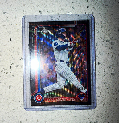 Topps 2025 Chrome Update Pete Crow-Armstrong Cubs #USC76 04/10 black wave jersey