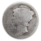 1916-P Mercury Dime AG About Good 90% Silver