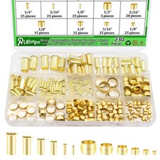 Brass Compression Sleeves Ferrules  Insert 230 PCS 1/8 to 1/2 inch