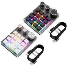 Macro Programmable Keypad USB C Mini 16-Key 3 Knobs Hotswap Mechanical Keyboard