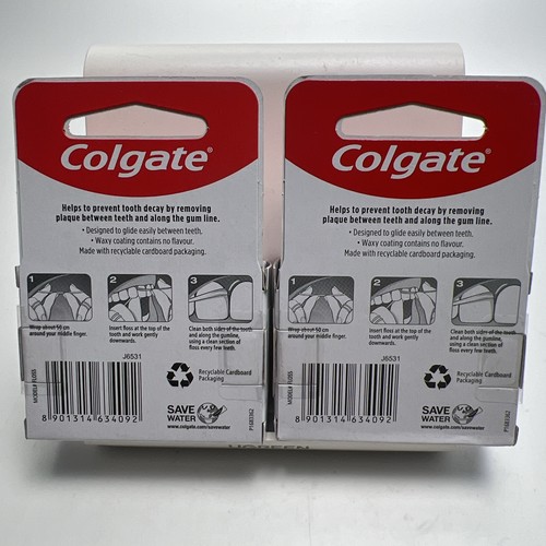 2er-Pack Colgate gewachste aromafreie Zahnseide je 50 m, USA VERKÄUFER, Ablaufdatum: 08/27 - Bild 2 von 6